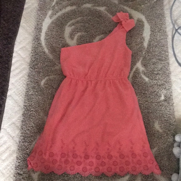 Vanity peach detail one shoulder dress - Picture 2 of 6